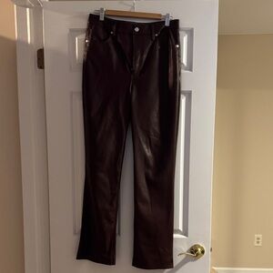 Express Women's Dark Brown  Faux Leather Jeans
